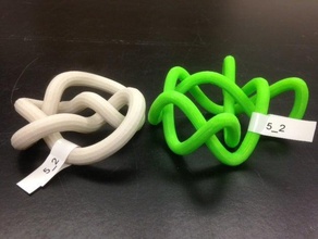 lissajous conformation knot 5 2 math 3dhubs 3space jmu knots 3d print model - Mito3D