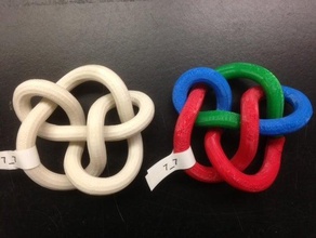 tricolored projeksiyon 7 knot matematik 3dhubs 3space jmu 3d print model - Mito3D