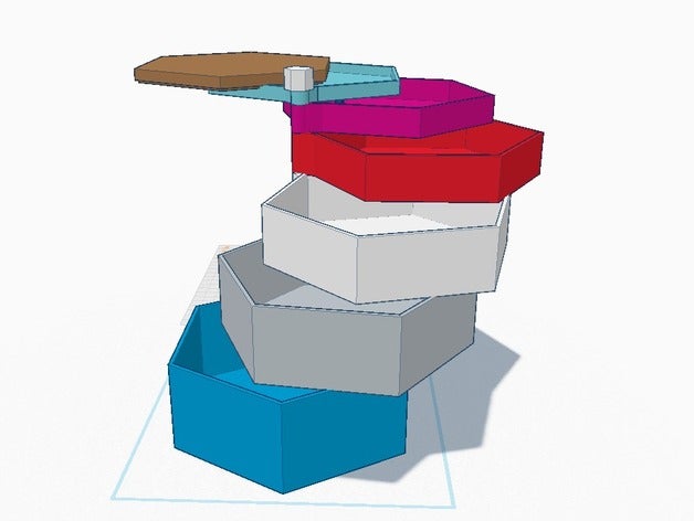 hexa prateleira de mobiliário e acessorios caixa contentores 3D print model - Mito3D