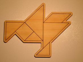 tangram goose puzzle puzzles bamboo laser cut 3d print model - Mito3D