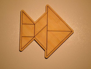 tangram fish puzzle puzzles bamboo laser cut 3d print model - Mito3D