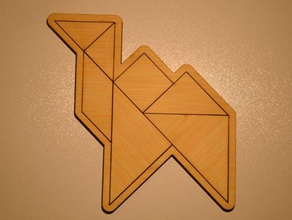 tangram cammello puzzle i bambù taglio laser 3d print model - Mito3D