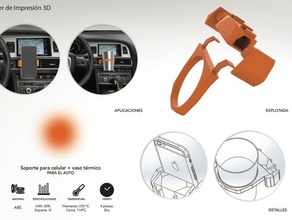téléphone thermo support voiture un mobile 3d print model - Mito3D