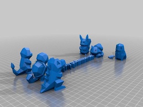 baja poli pokemon conjunto 3d la impresión figuras juguetes 3d print model - Mito3D