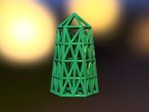 di natale piramide a base esagonale ornamento vol01 arredamento crystal 3d print model - Mito3D