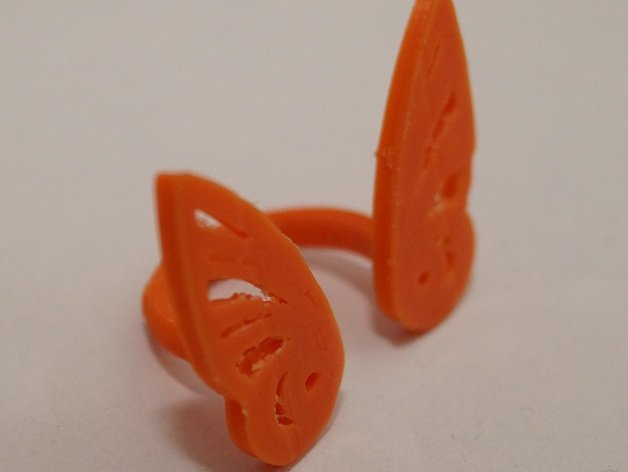 anpassbare butterfly wing ring Ringe Mode vinger wingring Flügel 3D print model - Mito3D