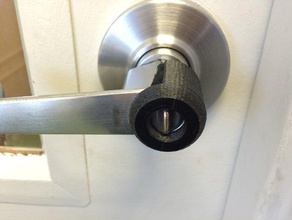 maniglia porta con pulsante di blocco preventer antibloccaggio office serratura copertura dell'ufficio 3d print model - Mito3D