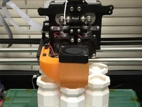 part cooling fan mount rigidbot dual v6 mk8 alloy kit 3d printer parts 3d print model - Mito3D