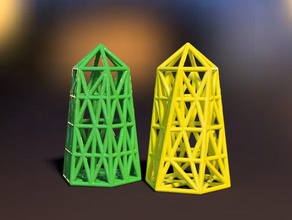 xmas hexagonal pirámide adorno vol02 decoración de navidad 3d print model - Mito3D