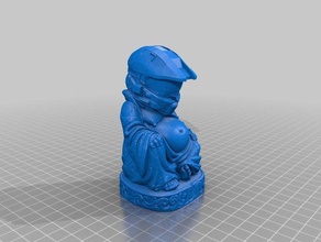 gaming buddha 3d printing awesome funny halo popular 3d print model - Mito3D