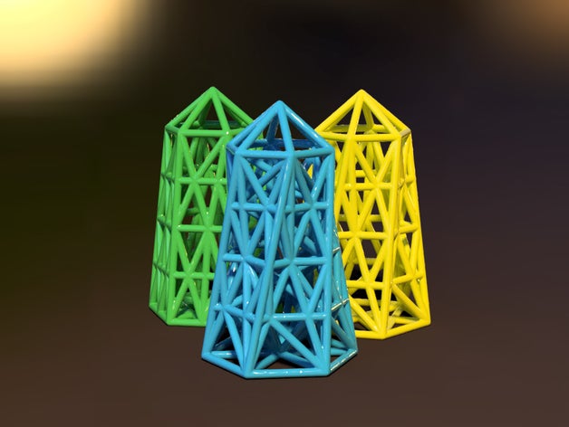 xmas hexagonal pyramid ornament vol03 decor christmas 3D print model - Mito3D
