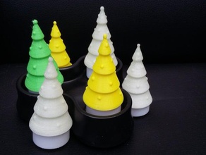 árvore de natal do diodo emissor luz chá decoração tealight 3d print model - Mito3D