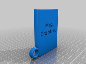 crabtree kitap Anahtarlık özelleştirilmiş 3d print model - Mito3D