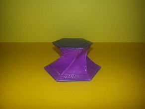 hexagon twisted sculpture base sculptures 3d print model - Mito3D