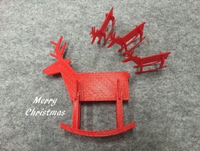 rocking deer animals christmas rudolph simple 3d print model - Mito3D