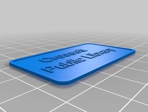 crossett biblioteca pubblica di etichetta con il nome altri personalizzato 3d print model - Mito3D