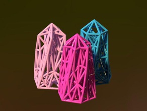 xmas hexagonal pirámide adorno vol05 decoración de navidad 3d print model - Mito3D