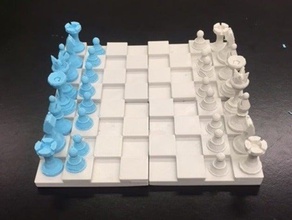 jeu d'échecs échiquéen roi pion d'échec pièces reine des échecs 3d print model - Mito3D