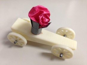 balloon powered car toys games air toy wheel 3d print model - Mito3D