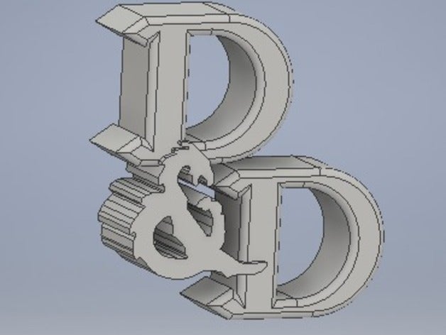 d&d logo project signs logos designproject inventor makeredchallenge autodesk cad dd dragon dungeon dungeons dragons role playing game rpg 3D print model - Mito3D