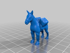 pack mule 28mm games animal donkey 3d print model - Mito3D