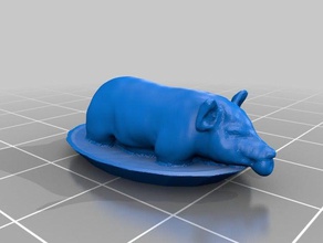 asado de jabalí, cerdo 28 mm hueso juegos 3d print model - Mito3D