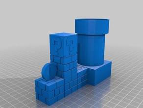 super mario desktop piantato in vaso fioriera 3d la stampa nintendo piantare impianto stand bros 3d print model - Mito3D