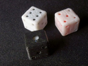 two color dice single nozzle 3d print model - Mito3D