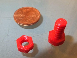 5mm axis nut bolt parts bolts hex nuts screw 3d print model - Mito3D