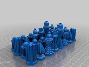 vapor de xadrez conjunto completo 1,3 d impressão 3d print model - Mito3D