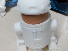 star wars r2d2 yumurta fincan kafa düz yatak sabit model robotlar 3d print model - Mito3D