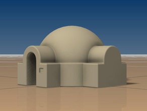 tatooine home buildings structures architecture empire episode 7 house lightsaber luke skywalker planet space star wars force awakens 3d print model - Mito3D