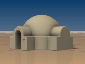 tatooine casa edifícios estruturas arquitetura império episódio 7 a sabre de luz luke skywalker o planeta espaço estrela star wars força desperta 3d print model - Mito3D