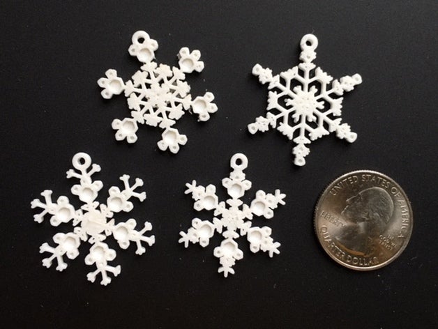 piccolo fiocco di neve ornamenti macchina interattiva art 3dhubs vacanza nevoso 3D print model - Mito3D