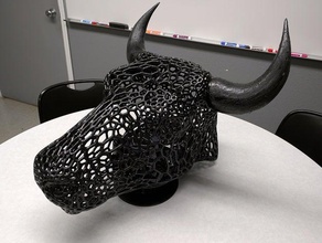buffalo head chapéu arte 3d print model - Mito3D