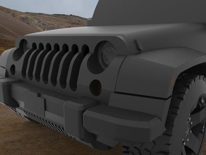 jeep jk grill veículos wrangler 3d print model - Mito3D