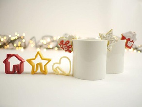 mug de noël emporte-pièces cuisine à manger le bicarbonate biscuit emporte-pièce les témoins la cuisson cœur maison star 3d print model - Mito3D