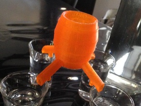 varil içecekler 4 cam Sebili mutfak yemek alkol içme parti gözlük votka 3d print model - Mito3D