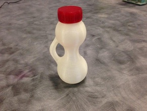 simples bolha de garrafa lidar com tampa rosca recipientes 3d print model - Mito3D
