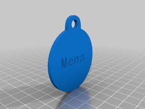 mena dog tag 2 pets customized 3d print model - Mito3D