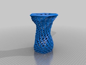 voronoi burgulu vazo 3d baskı 3d print model - Mito3D