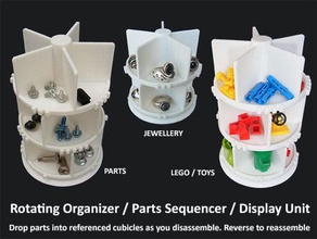 rotating organizer parts assembly sequencer display stand organization 3d printing birthday brother caddy christmas clever computer container containers dad design designer earrings easy electronics fashion father fathers gift hobby holder holders jewellery lego model models mother moving mum office organisation present simple sister smart solution stands storage tools toys workshop 3d print model - Mito3D