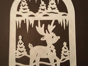 deer snow decor christmas decoration ice winter 3d print model - Mito3D