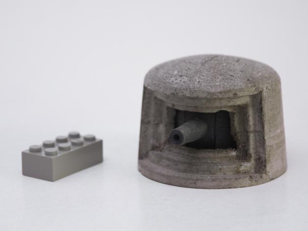 bunker gun buildings structures emplacement turret 3D print model - Mito3D