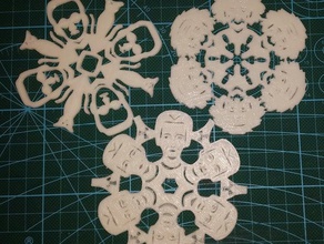 wissenschaftliche Schneeflocken Dekor einstein marie curie schrodinger Wissenschaftler 3d print model - Mito3D