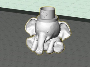 tronco corações recipientes elefante flor titular caneta escova de dente vaso 3d print model - Mito3D