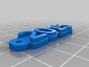 2015 etiketi Anahtarlık özelleştirilmiş 3d print model - Mito3D