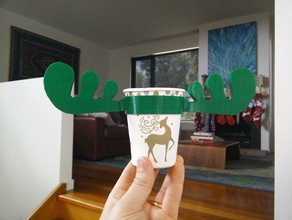 anpassbare Elch cup holder Küche Essen Weihnachten customizer 3d print model - Mito3D