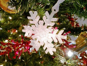 snowflake ornament simple design decor christmas tree 3d print model - Mito3D