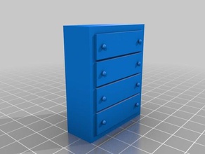parametric dresser furniture model bedroom craftml drawers toy 3d print model - Mito3D